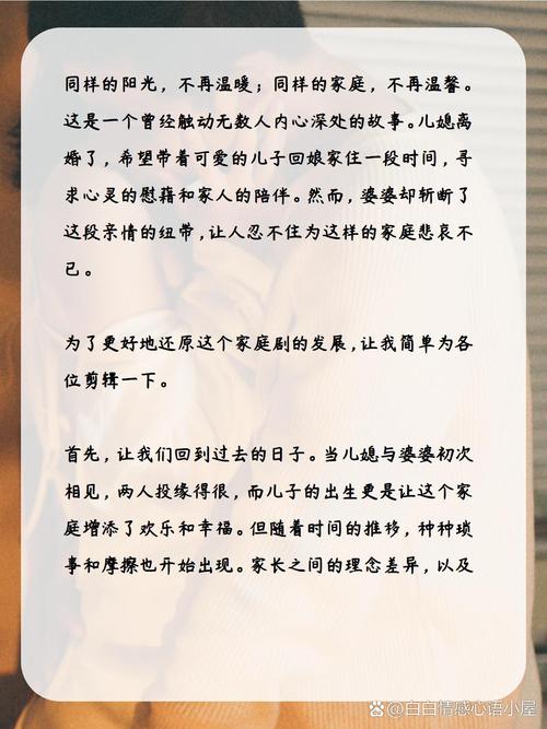 婆媳关系危机：家庭和谐的隐秘裂痕